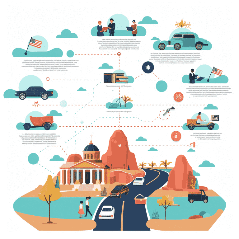 Timeline infographic outlining the steps in a Nevada divorce case.