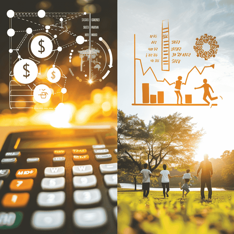 A juxtaposition of financial matters and lifestyle choices, representing the balance in personal decision-making.