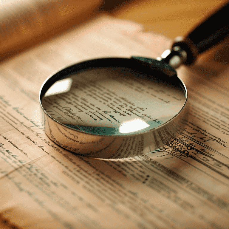 Magnifying Glass Over a Legal Document Indicating Diligent Compliance