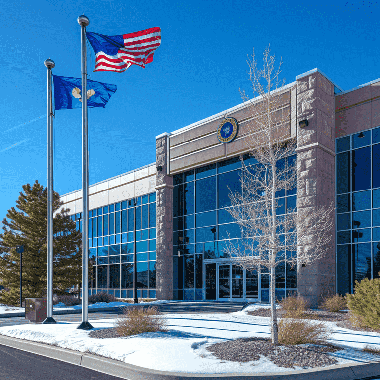 Nevada Courthouse with State Flag