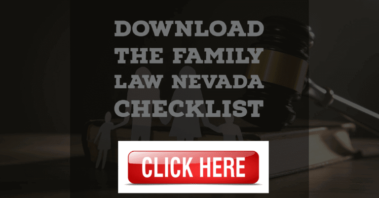 Filing in Family Law Cases in Nevada Checklist