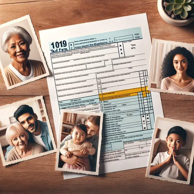 Form on table surrounded by photos of smiling elderly woman, diverse young people, and baby.