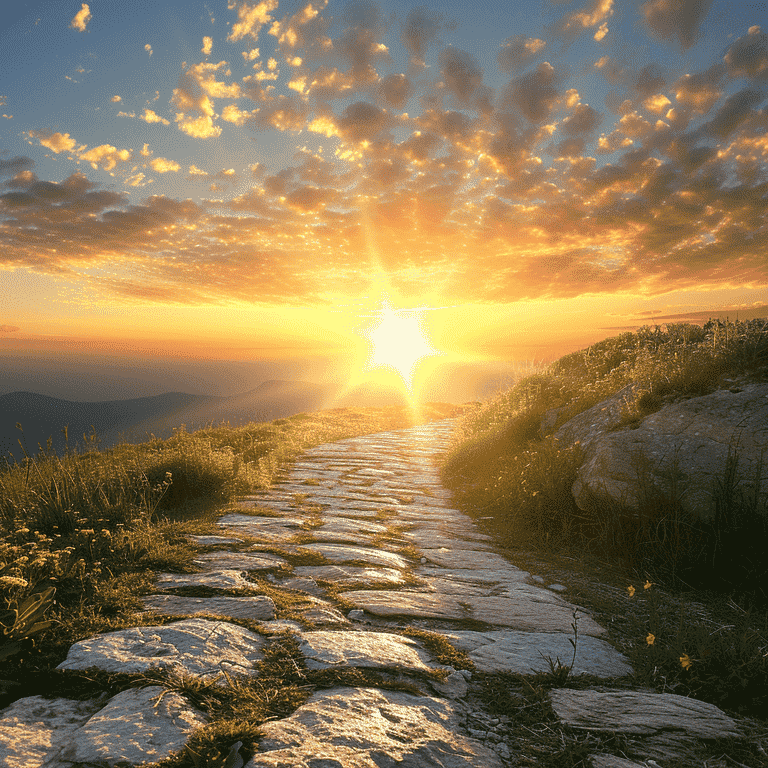 Path leading towards a sunrise, representing the future journey and next steps after finalizing a will.