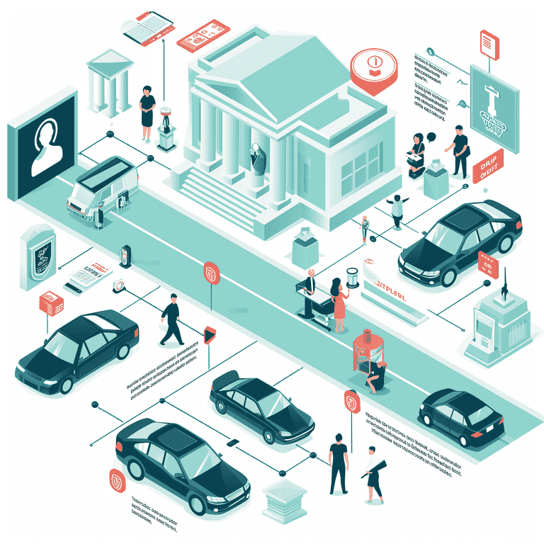 Illustrative diagram of various DUI defense strategies in a courtroom context.