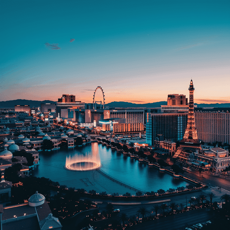 Twilight over the Las Vegas skyline, representing the need for estate planning in a vibrant city.