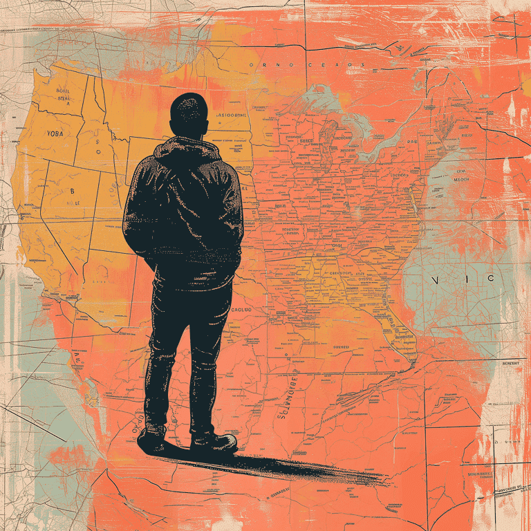 Individual standing resolutely on a Nevada map, representing the Stand Your Ground Law.