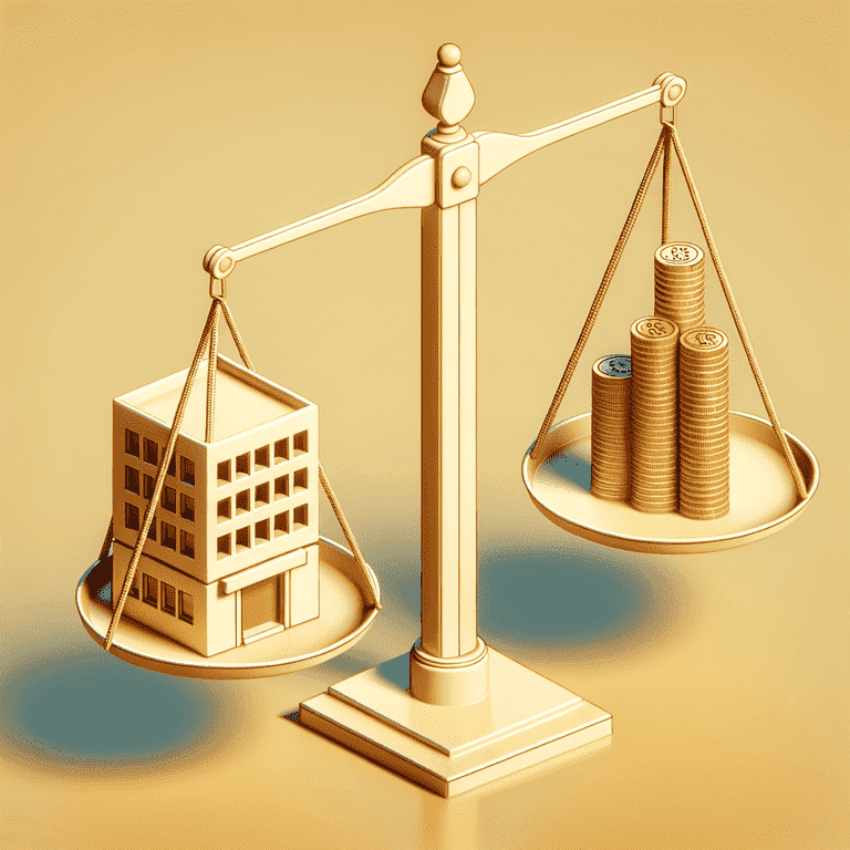 Scale balancing a business and coins depicting the valuation process in divorce for business owners.