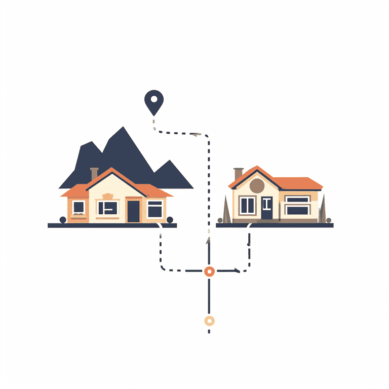 Map of Nevada with connected homes depicting custody and relocation issues.