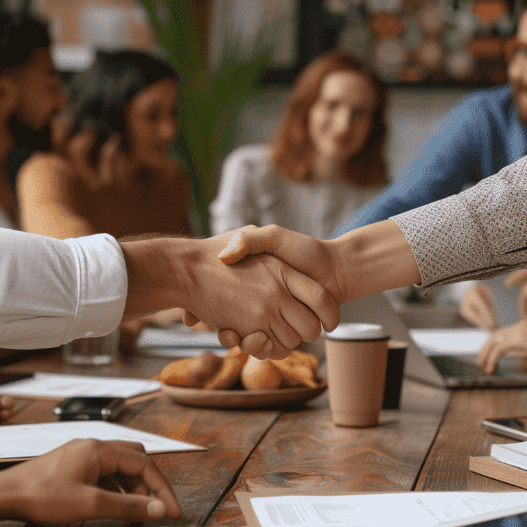 Handshake or a supportive group symbolizing community support for guardians in Las Vegas.