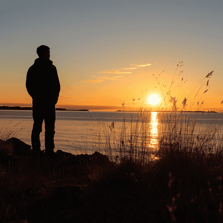 Silhouette looking towards sunrise symbolizing hope after a claim.