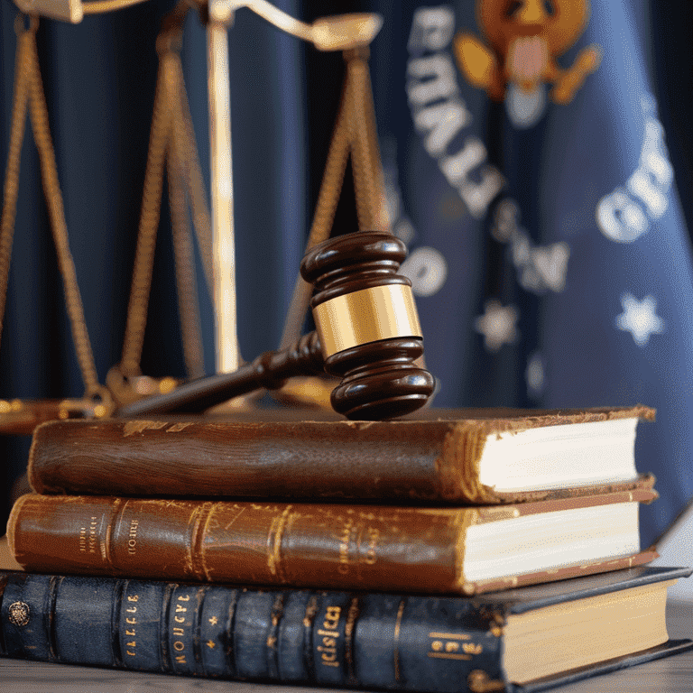 Gavel on legal books with Nevada state flag background symbolizing legal rights and protections.