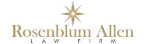 Logo of The Rosenblum Allen Law Firm, featuring the firm's name in elegant gold lettering with a stylized starburst symbol above, representing a professional and trustworthy legal brand.