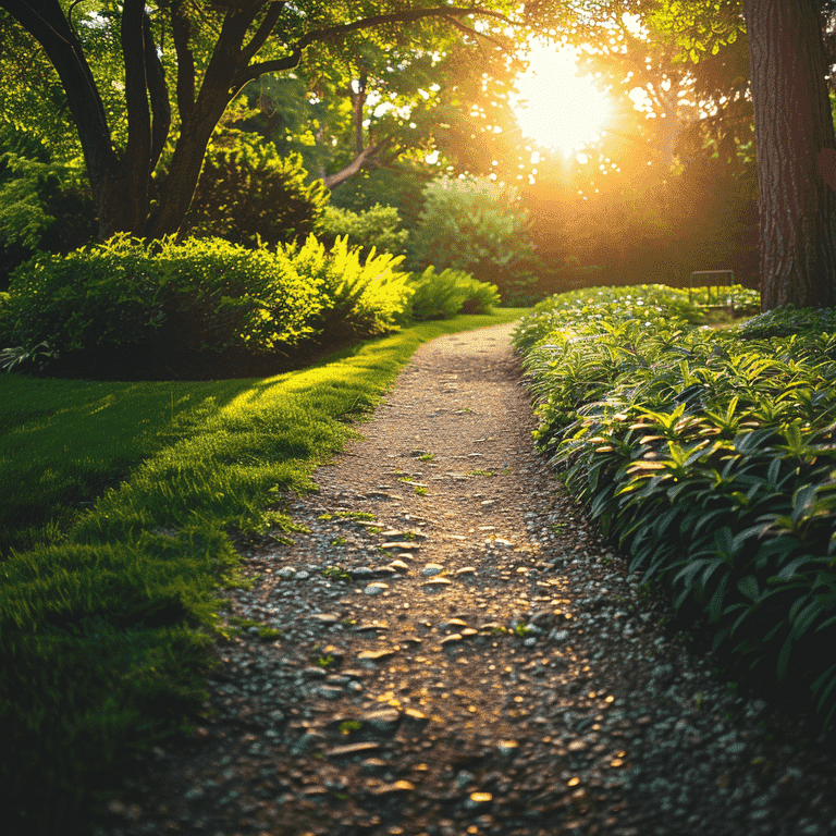 Garden path leading to horizon symbolizing the advantages of using a NING Trust.