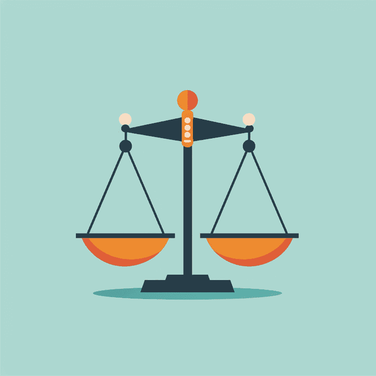 Balanced scale symbolizing deviation from standard guidelines