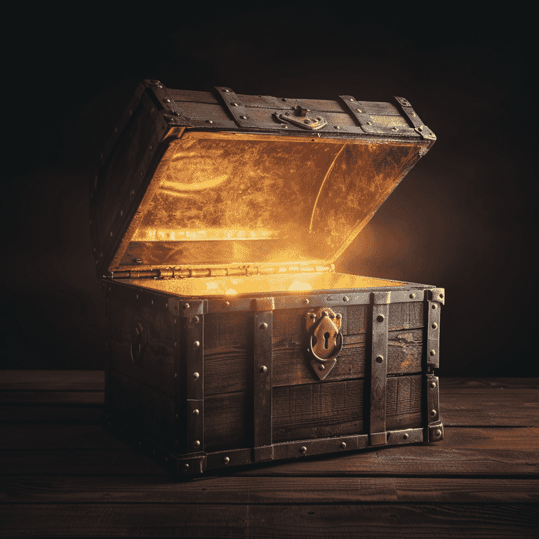 Vintage Wooden Chest with Glow for Enhanced Privacy and Security