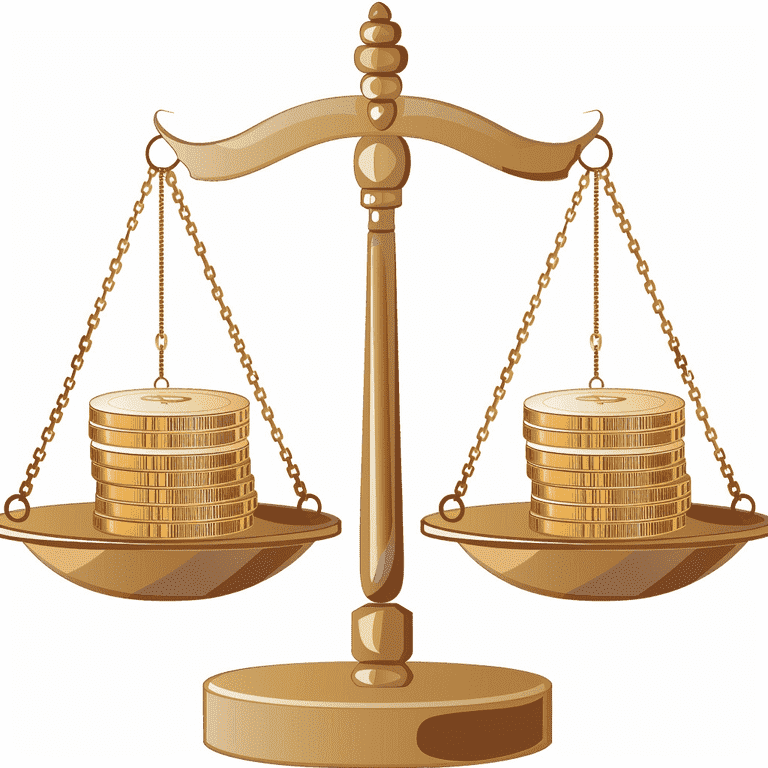 Balanced scale with equal gold coins representing fair financial disclosure