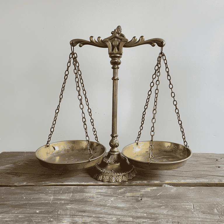 Vintage brass scales with an imbalance representing the consequences of failing to disclose assets fully