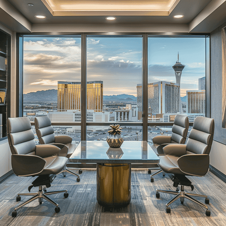 Professional office with Las Vegas skyline