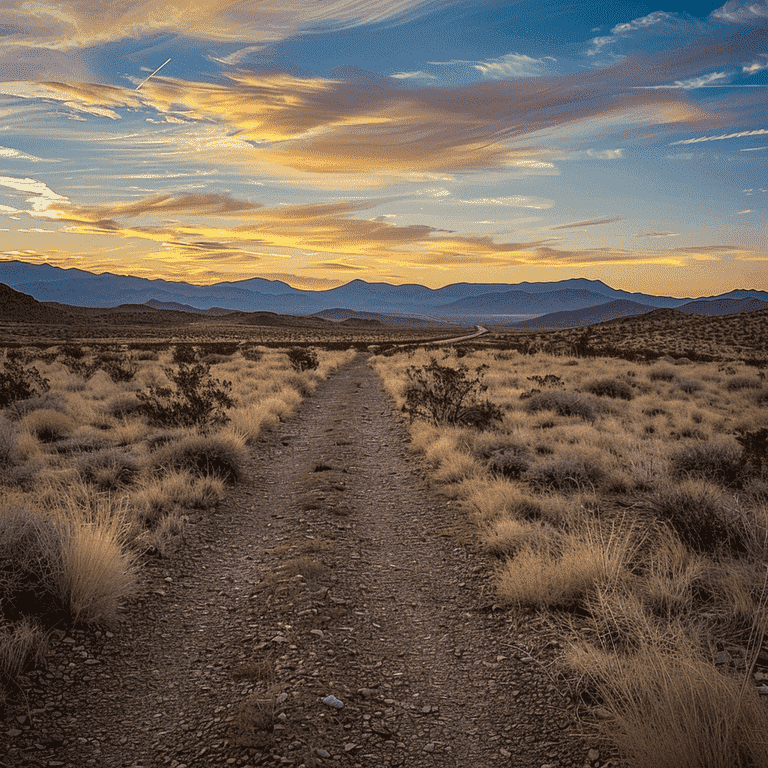 Desert Path at Sunrise Near Las Vegas