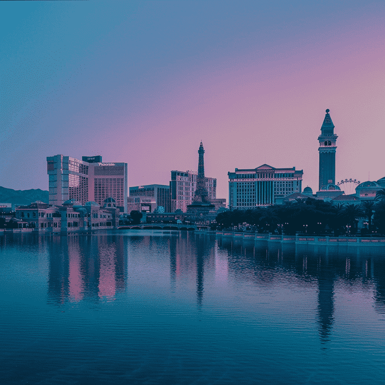 Las Vegas skyline at dusk, symbolizing new beginnings.