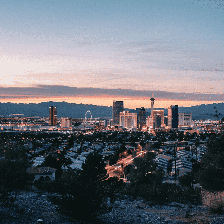 Las Vegas skyline at dusk providing a backdrop of guidance and clarity