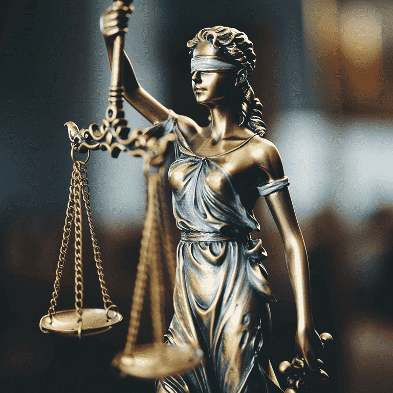 Scales of justice symbolizing legal implications