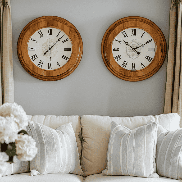 Two clocks showing different times in a home setting, symbolizing the management of 51/49 custody.