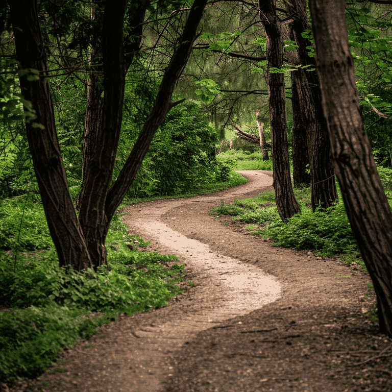 Forked path in a forest symbolizing choices in modifications and appeals
