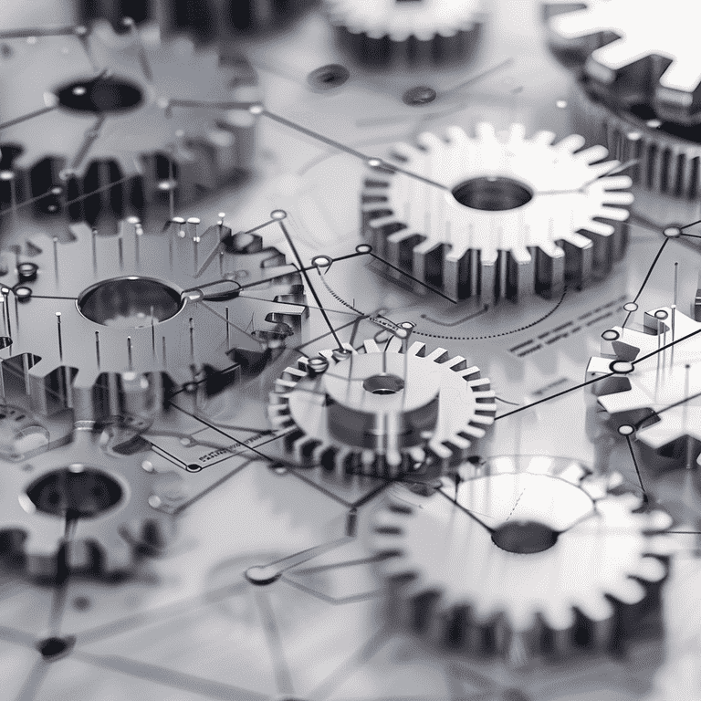 Interconnected gears and a trust document illustrating how NING Trusts function.