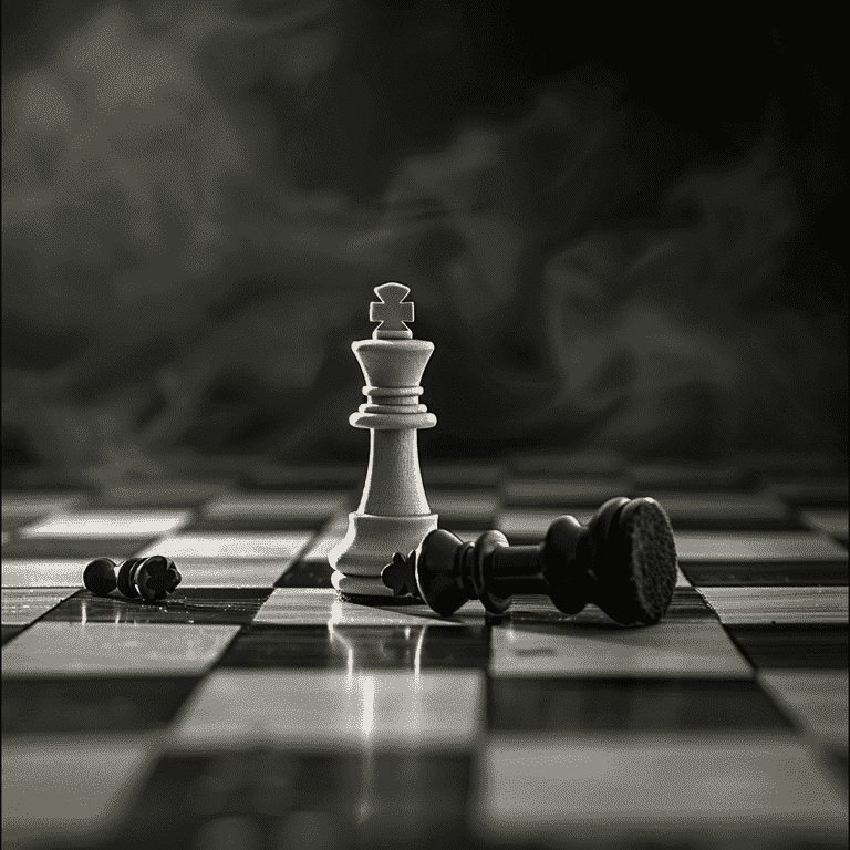 Fallen king chess piece on a board symbolizing common legal strategy mistakes