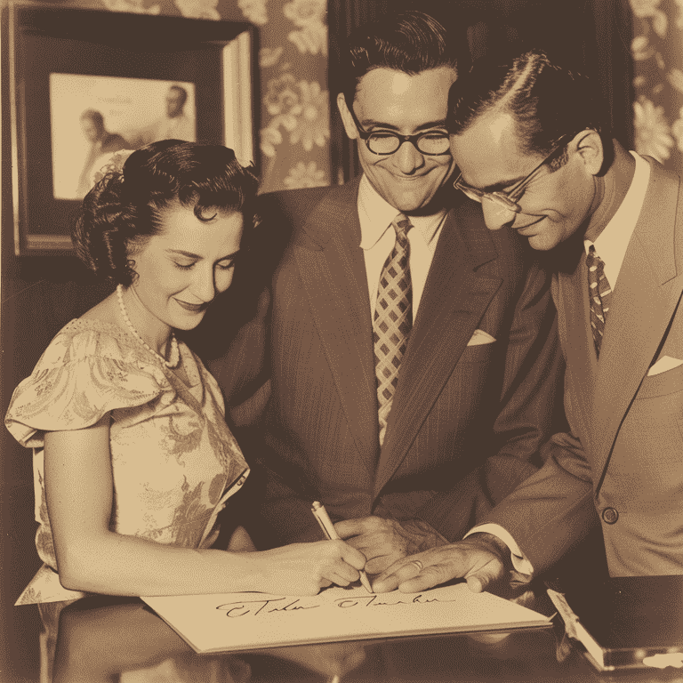 Vintage photo of a couple signing legal documents for traditional QTIP trust