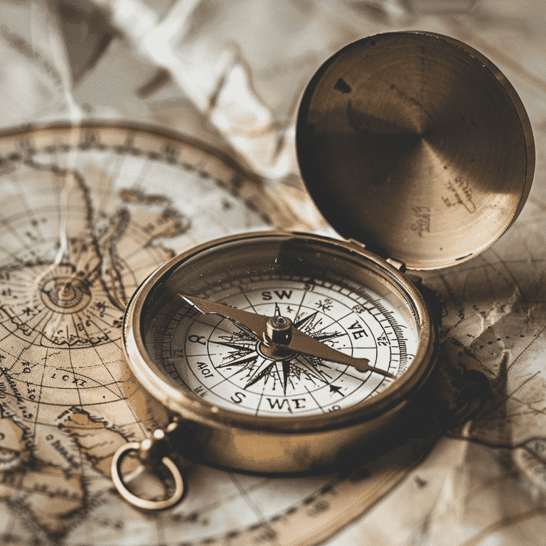 Compass on map symbolizing navigation away from legal troubles.