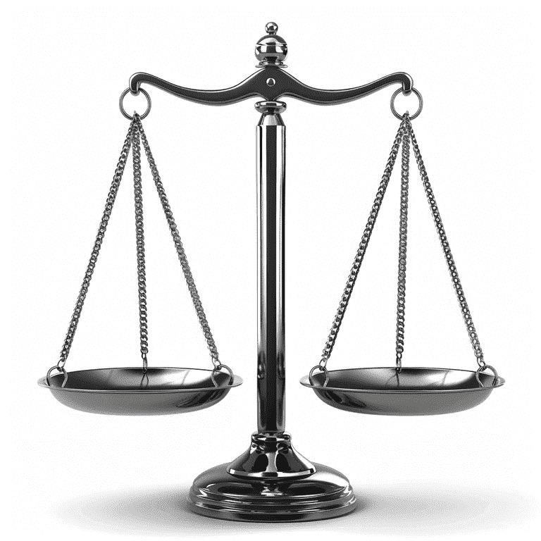Balance scale with heart and gavel representing the balance in custody decisions.