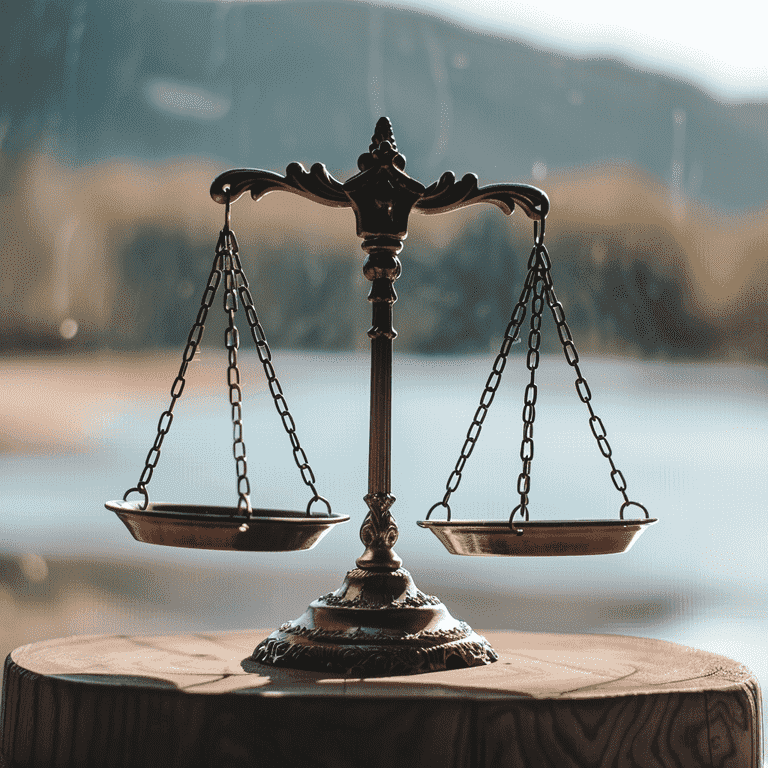 Balance scale symbolizing ethical and human rights considerations