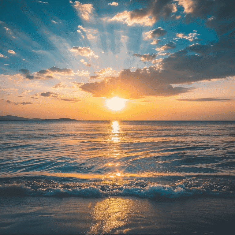 Sunrise over the sea symbolizing new beginnings.