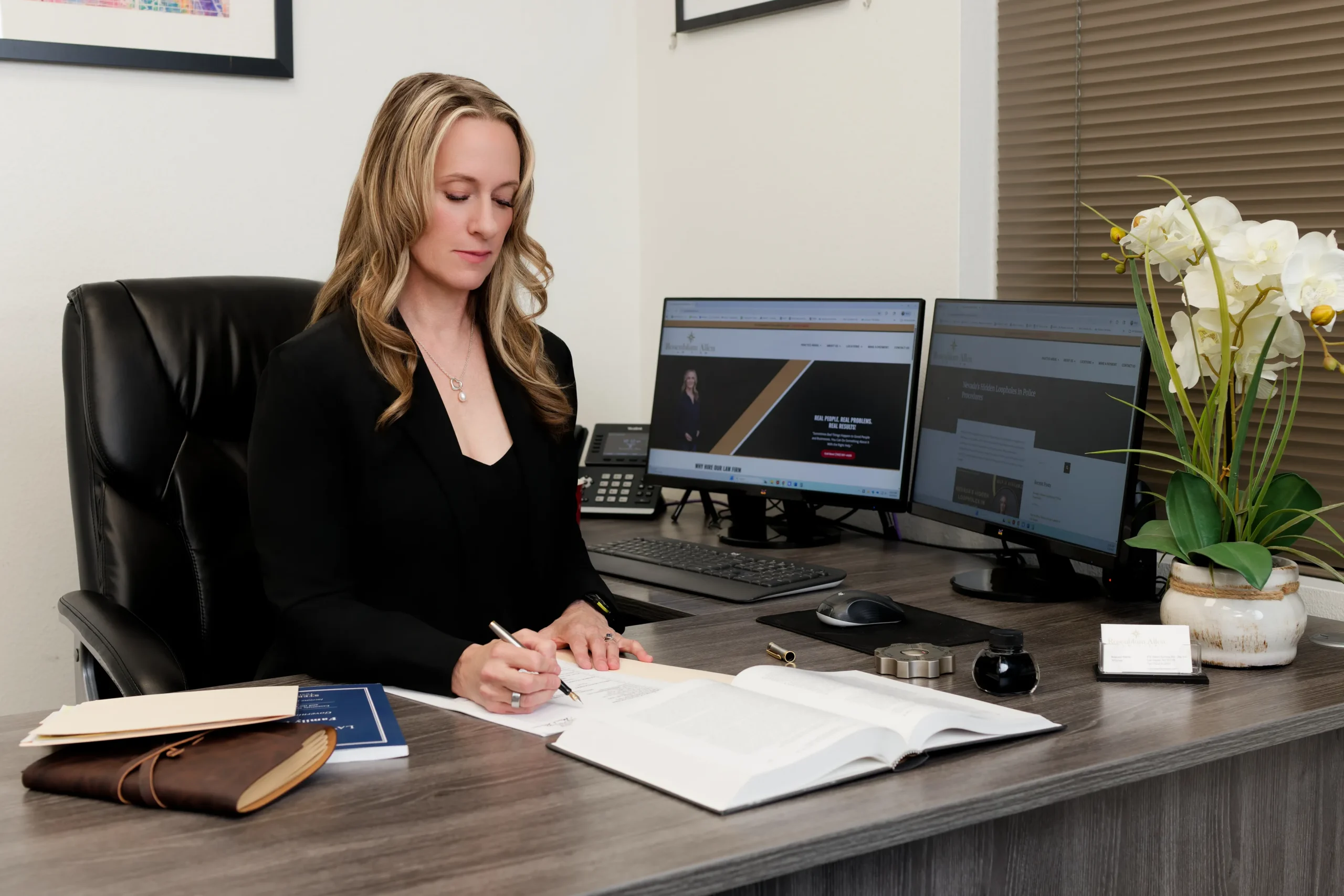 Female attorney discussing child custody arrangements with a mother in a supportive office environment