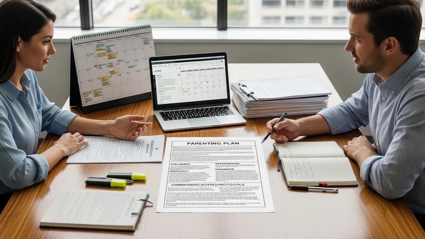 Understanding Child Custody Options in Las Vegas - family discussing a parenting plan at a table highlighting the importance of custody and visitation rights 1fd0c64e f406 447e b88c b1855eb32486 Family discussing a parenting plan at a table, highlighting the importance of custody and visitation rights