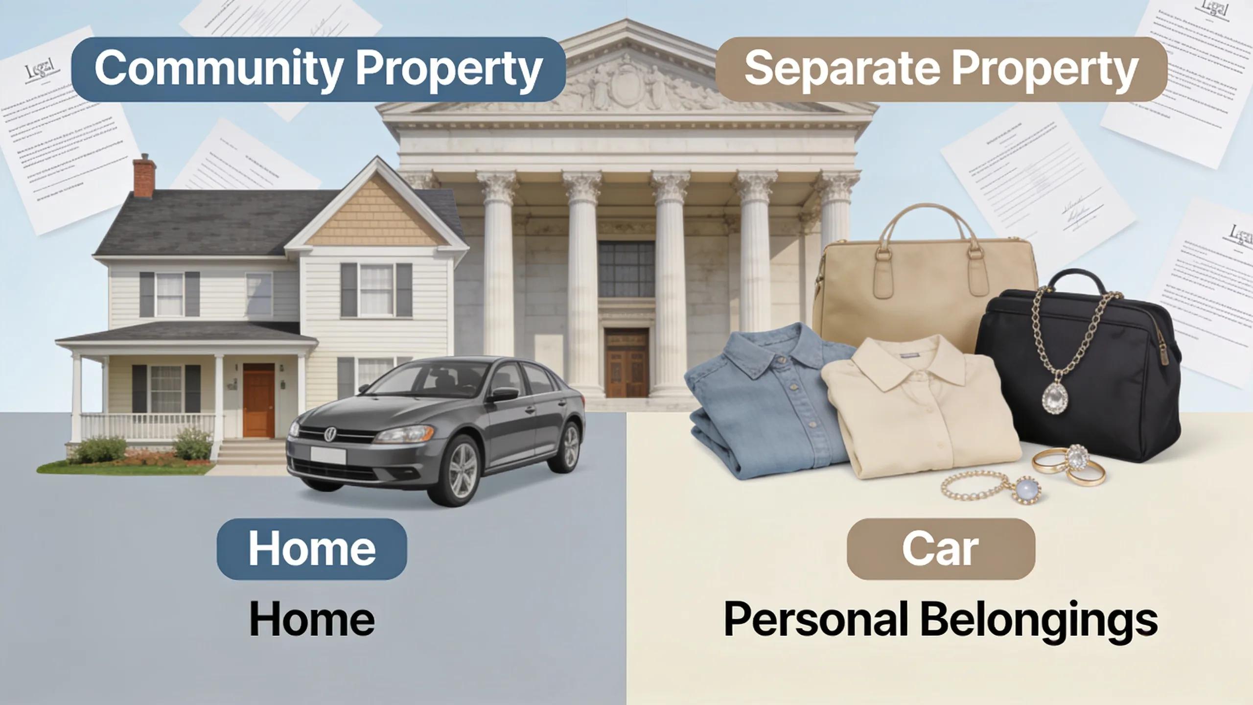 Domestic Partnership Dissolution in Nevada — Step by Step - 66897503 ae37 4d7c a367 0c32ed2ddb54 Visual comparison of community and separate property in the context of domestic partnership dissolutions